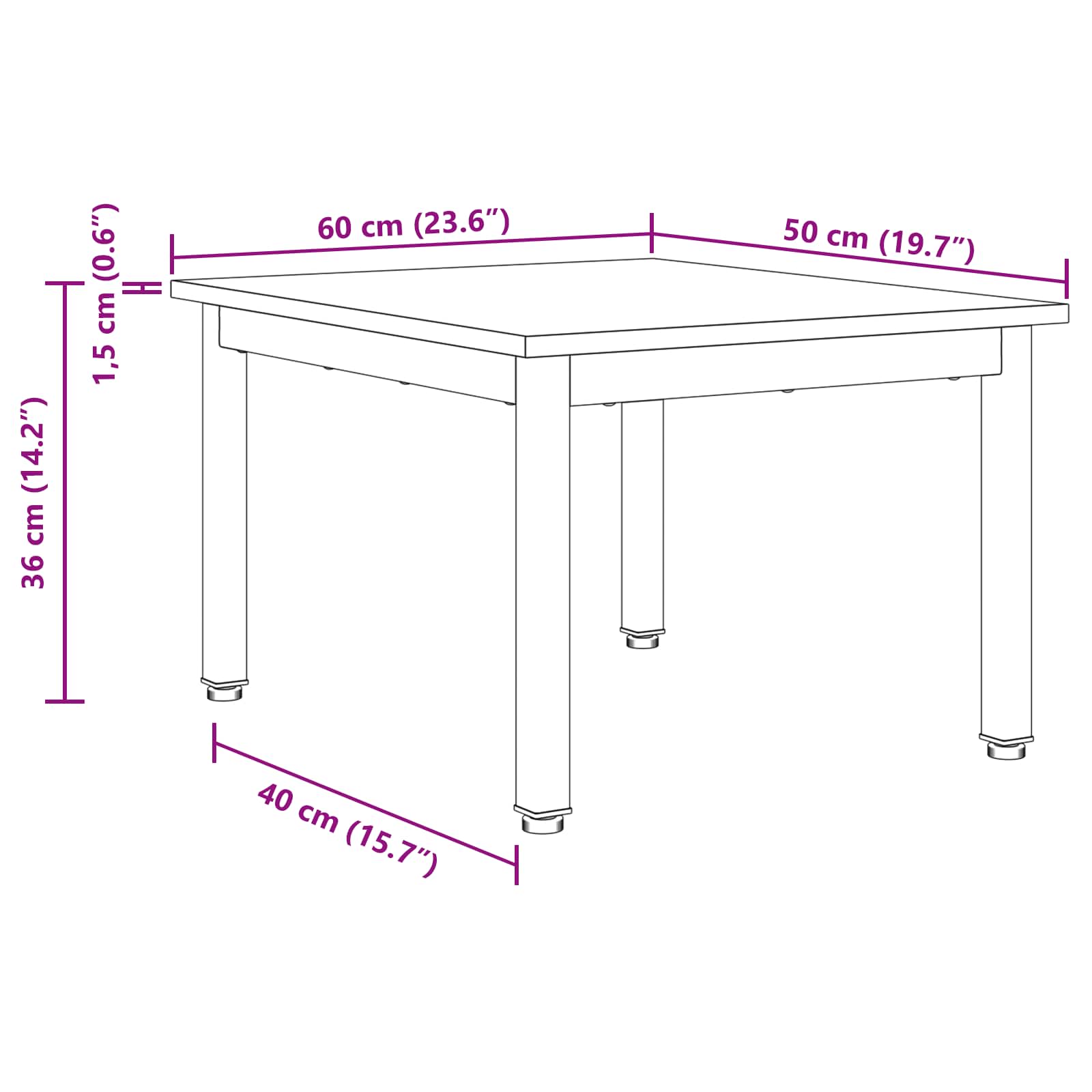 Couchtisch Sonoma 60 x 50 x 36 cm Holzwerkstoff