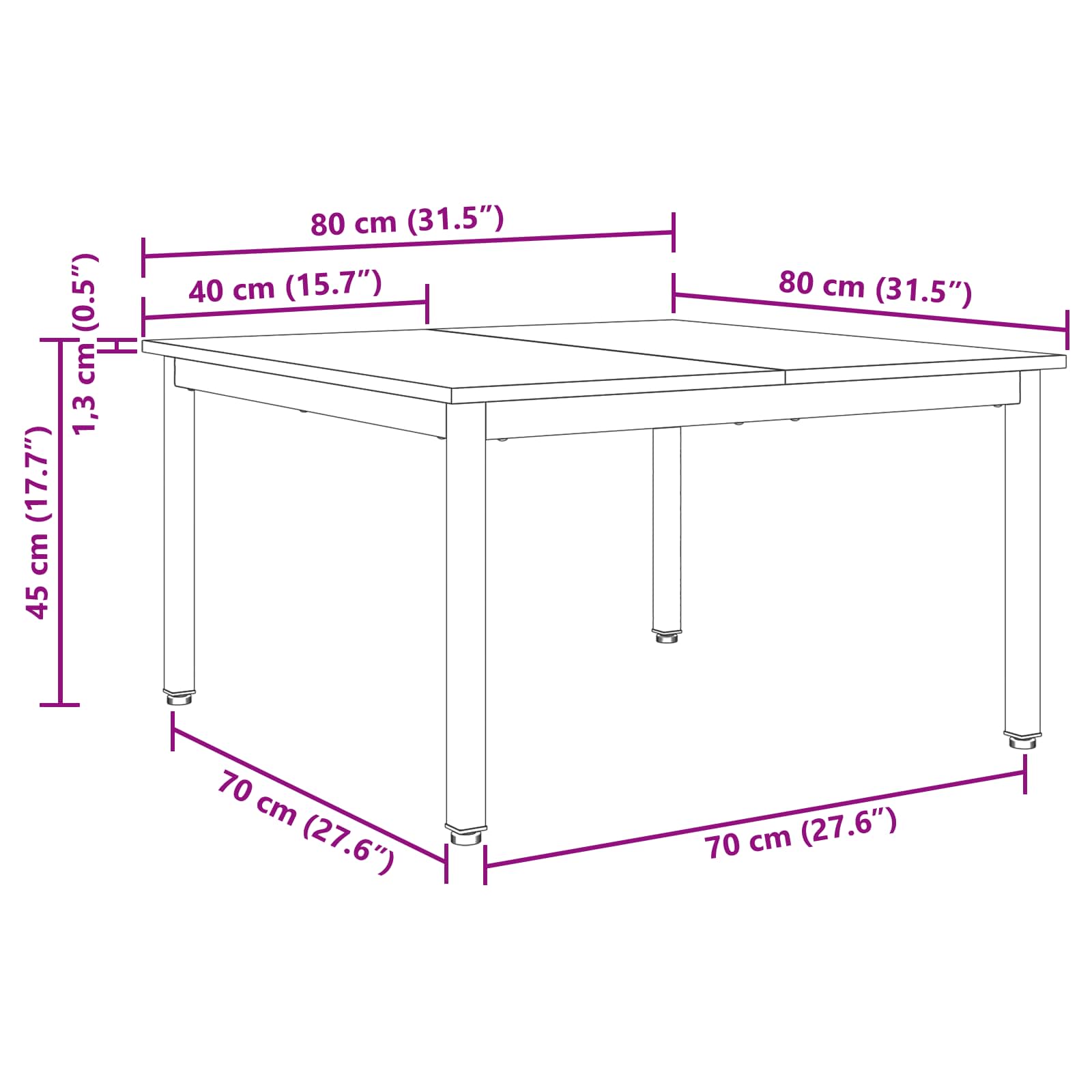 Couchtisch Graues Sonoma 80 x 80 x 45 cm Holzwerkstoff