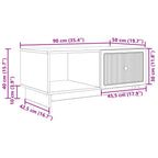 Couchtisch Schwarz 90 x 50 x 40 cm Holzwerkstoff