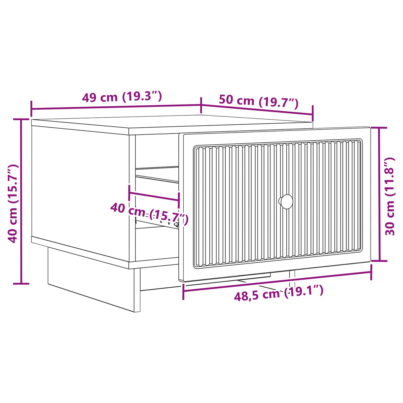 Couchtisch Artisan-Eiche 49 x 50 x 40 cm Holzwerkstoff