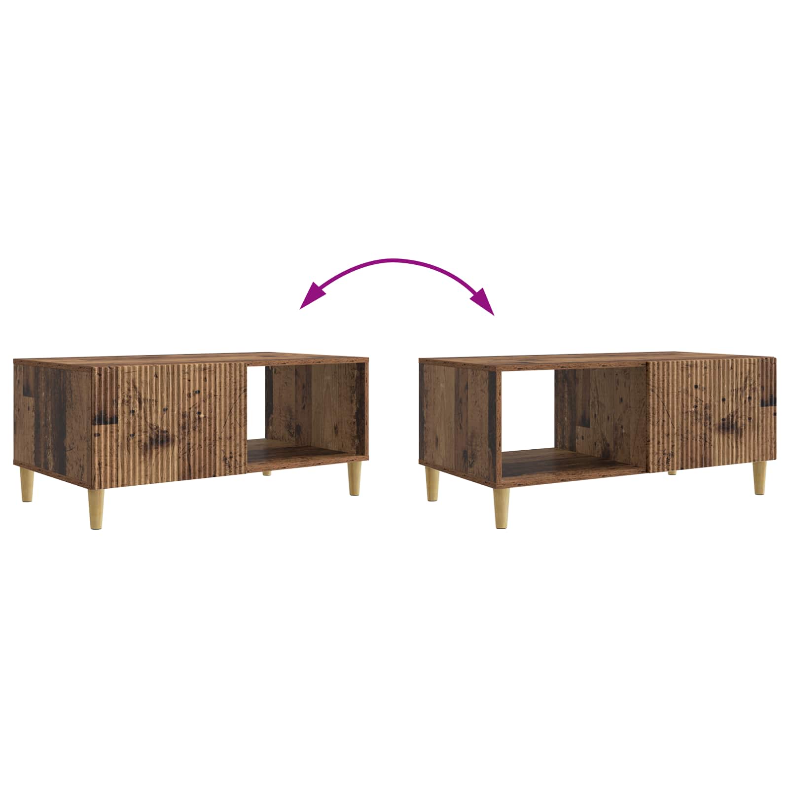 Couchtisch Altholz 90 x 50 x 40 cm Holzwerkstoff