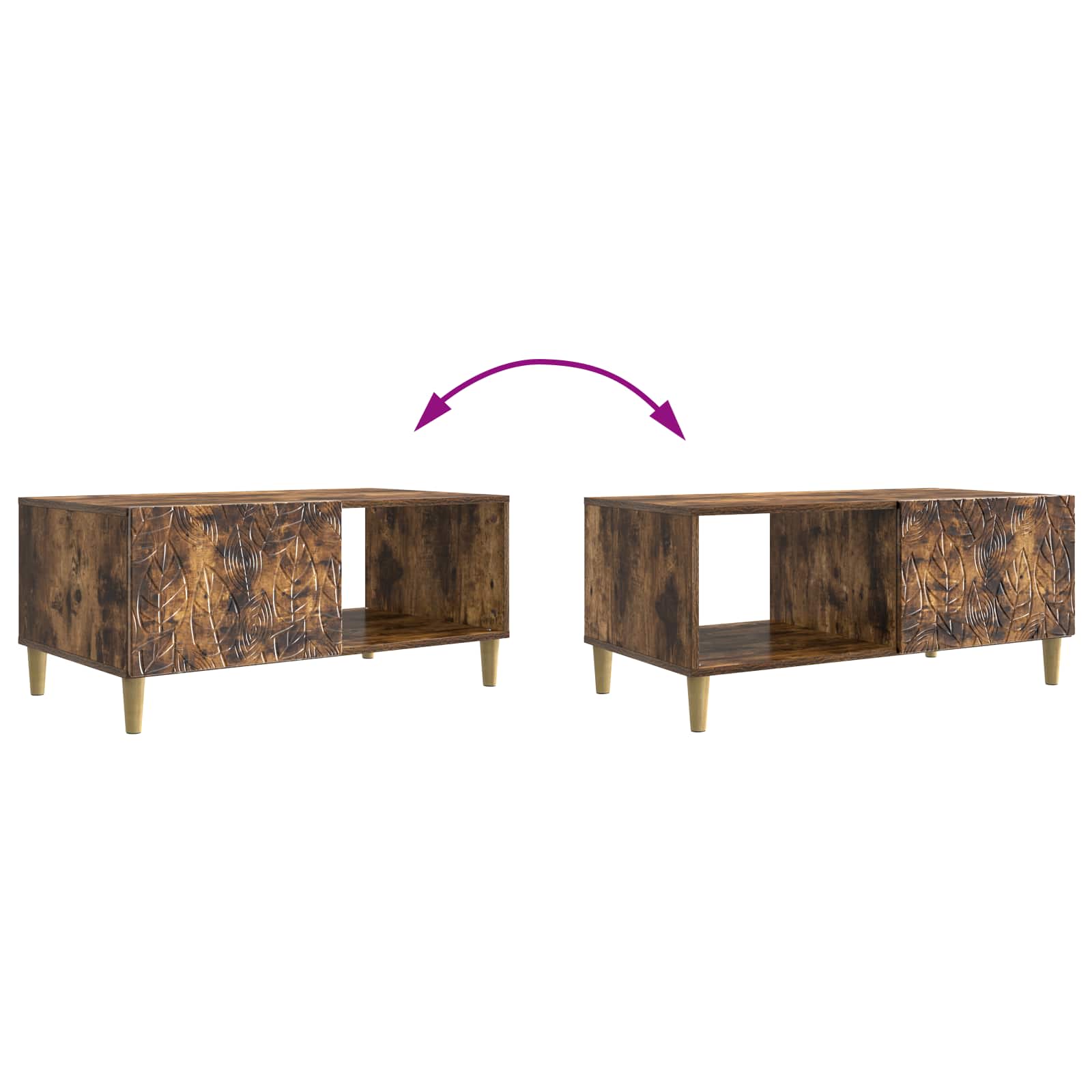 Couchtisch Geräucherte Eiche 90 x 50 x 40 cm Holzwerkstoff
