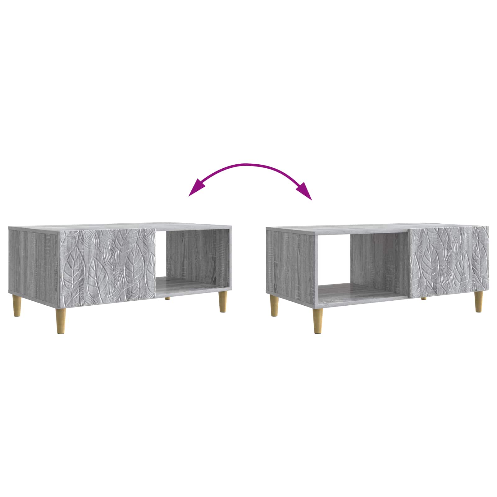 Couchtisch Grau Sonoma 90 x 50 x 40 cm Holzwerkstoff