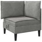 Wohnzimmergarnitur mit Kissen mit Speicher 3 pcs Hellgrau Samt