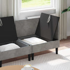 Wohnzimmergarnitur mit Kissen mit Speicher 4 pcs Hellgrau Samt