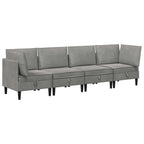Wohnzimmergarnitur mit Kissen mit Speicher 4 pcs Hellgrau Samt