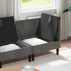Wohnzimmergarnitur mit Kissen 3 pcs Dunkelgrau Samt