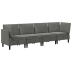 Wohnzimmergarnitur mit Kissen 4 pcs Dunkelgrau Samt