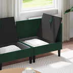 Wohnzimmergarnitur mit Kissen 3 pcs Dunkelgrün Samt