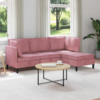 Wohnzimmergarnitur mit Kissen mit Speicher 4 pcs Rosa Samt
