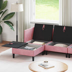 Wohnzimmergarnitur mit Kissen mit Speicher 5 pcs Rosa Samt