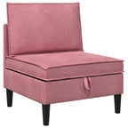 Wohnzimmergarnitur mit Kissen mit Speicher 5 pcs Rosa Samt