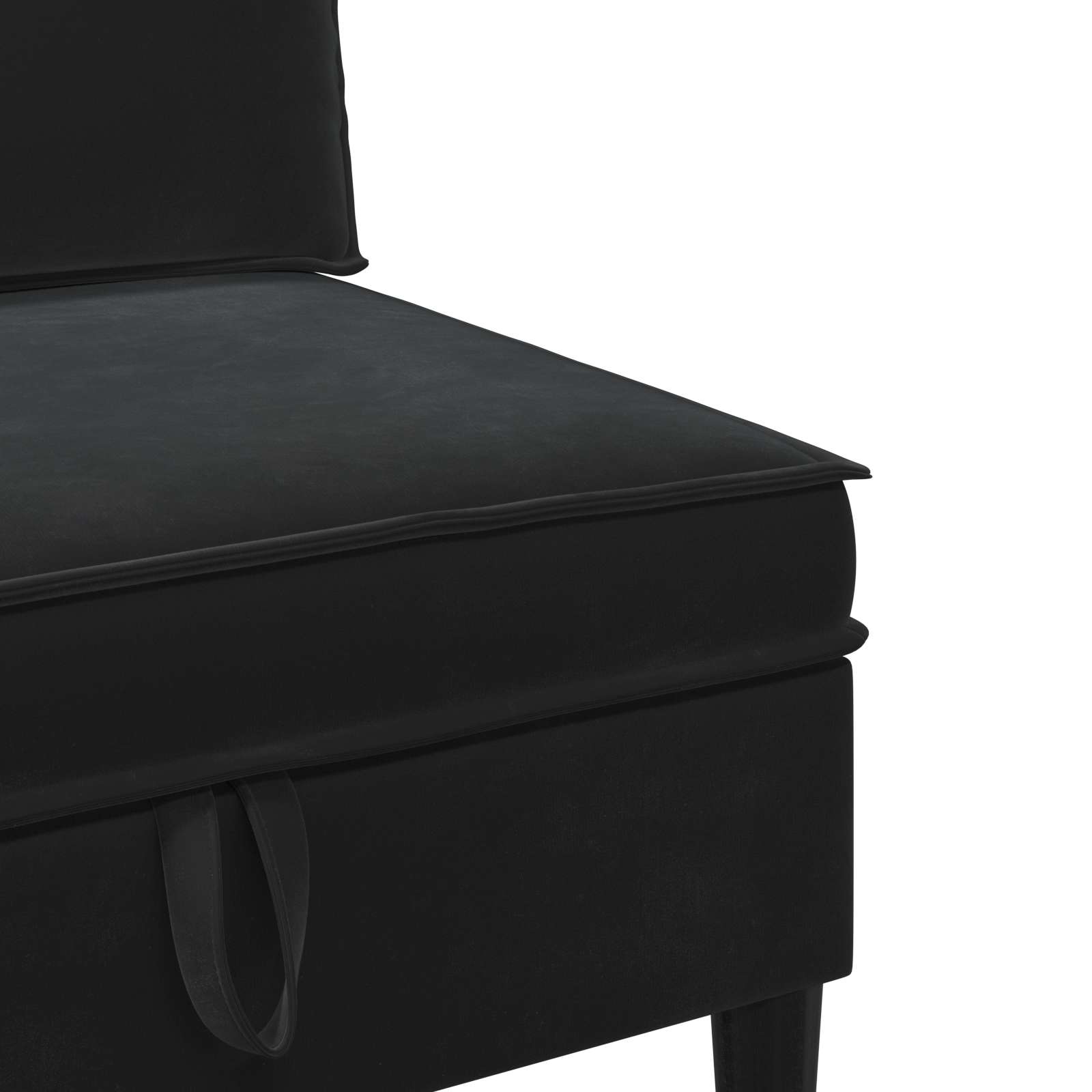 Wohnzimmergarnitur mit Kissen mit Speicher 3 pcs Schwarz Samt