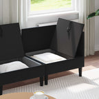 Wohnzimmergarnitur mit Kissen mit Speicher 3 pcs Schwarz Samt
