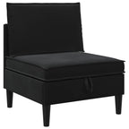Wohnzimmergarnitur mit Kissen mit Speicher 3 pcs Schwarz Samt