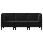 Wohnzimmergarnitur mit Kissen mit Speicher 3 pcs Schwarz Samt