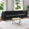Wohnzimmergarnitur mit Kissen mit Speicher 4 pcs Schwarz Samt