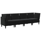 Wohnzimmergarnitur mit Kissen mit Speicher 4 pcs Schwarz Samt