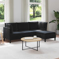 Wohnzimmergarnitur mit Kissen mit Speicher 4 pcs Schwarz Samt