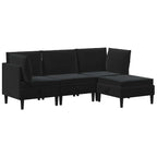 Wohnzimmergarnitur mit Kissen mit Speicher 4 pcs Schwarz Samt