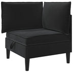 Wohnzimmergarnitur mit Kissen mit Speicher 5 pcs Schwarz Samt