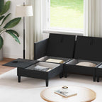 Wohnzimmergarnitur mit Kissen mit Speicher 6 pcs Schwarz Samt
