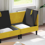 Wohnzimmergarnitur mit Kissen mit Speicher 3 pcs Gelb Samt