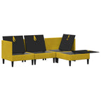 Wohnzimmergarnitur mit Kissen mit Speicher 4 pcs Gelb Samt