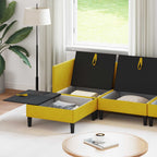 Wohnzimmergarnitur mit Kissen mit Speicher 6 pcs Gelb Samt