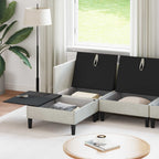 Wohnzimmergarnitur mit Kissen mit Speicher 6 pcs Creme Samt