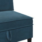Wohnzimmergarnitur mit Kissen mit Speicher 3 pcs Blau Samt