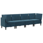 Wohnzimmergarnitur mit Kissen mit Speicher 4 pcs Blau Samt