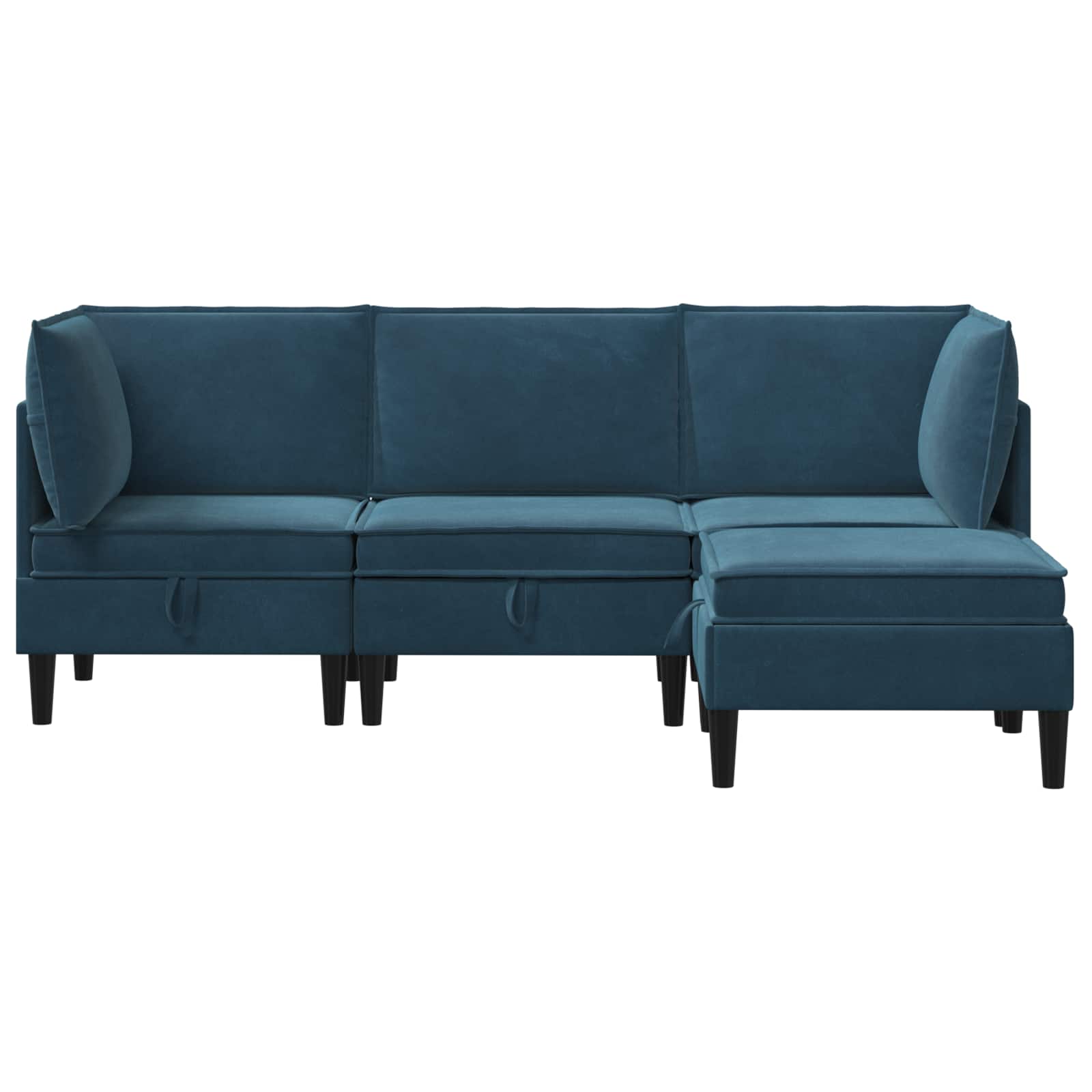 Wohnzimmergarnitur mit Kissen mit Speicher 4 pcs Blau Samt