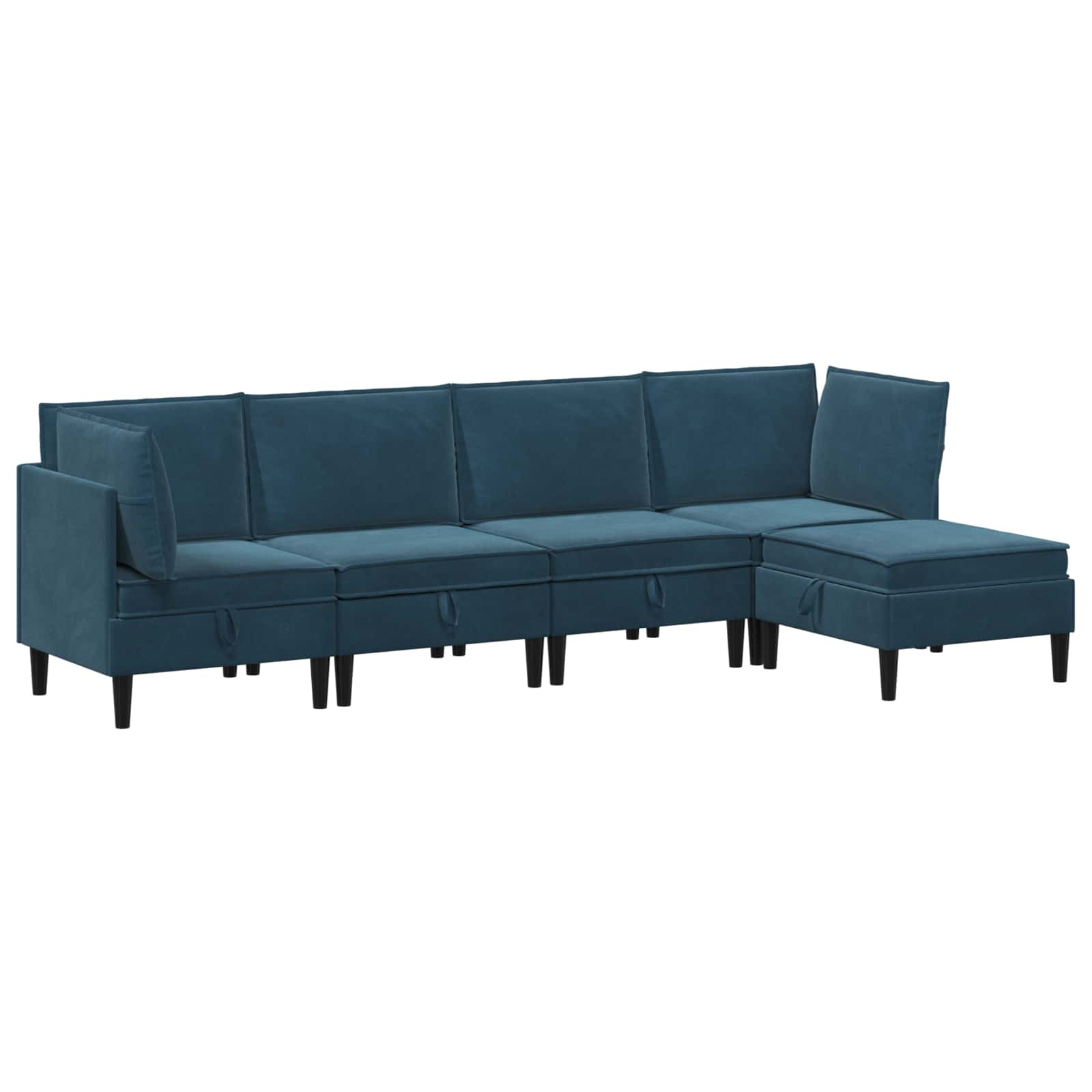 Wohnzimmergarnitur mit Kissen mit Speicher 5 pcs Blau Samt