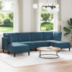 Wohnzimmergarnitur mit Kissen mit Speicher 6 pcs Blau Samt