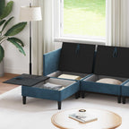 Wohnzimmergarnitur mit Kissen mit Speicher 6 pcs Blau Samt