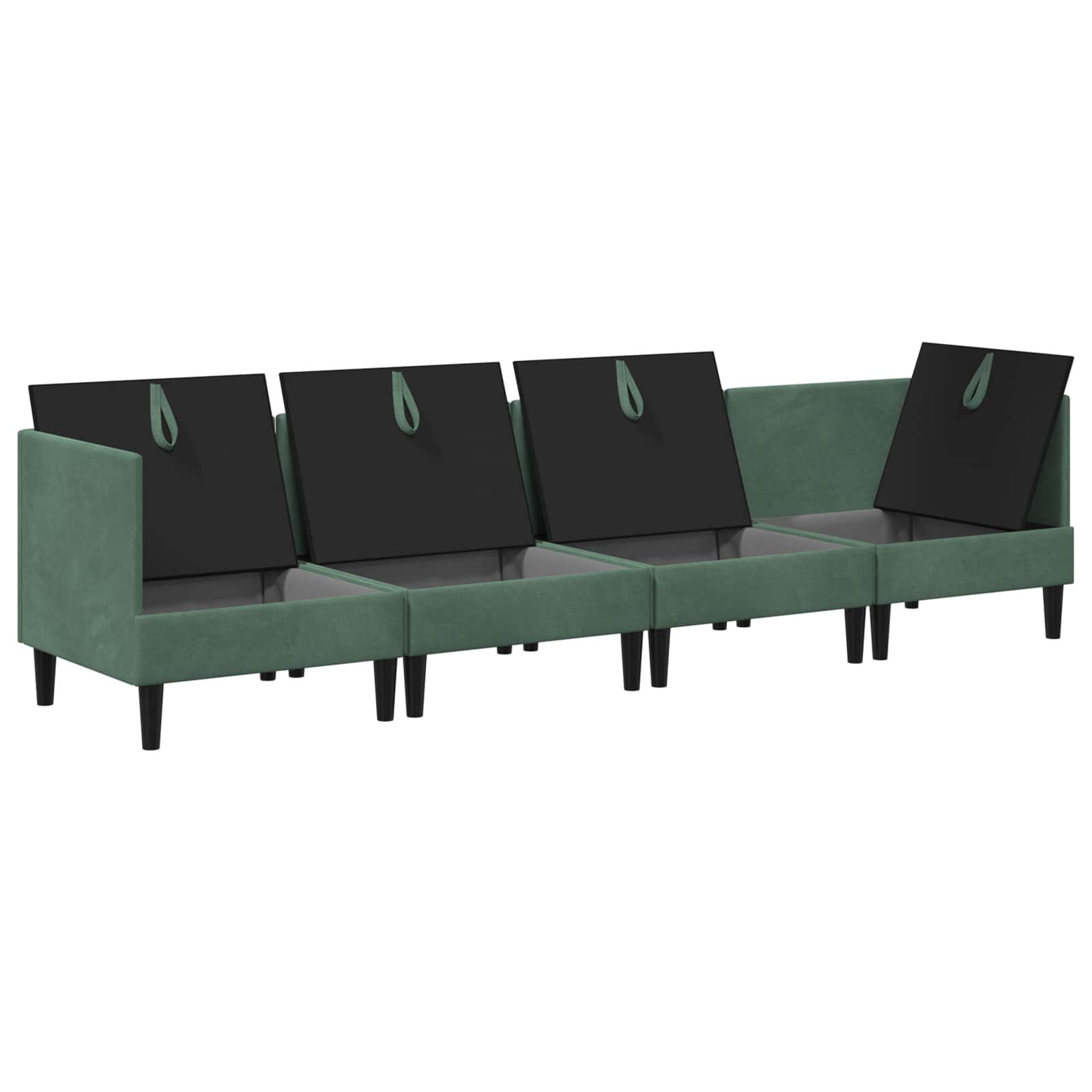 Wohnzimmergarnitur mit Kissen mit Speicher 4 pcs Meergrün Samt
