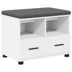 Flurbank Weiß 60 x 38 x 46 cm Holzwerkstoff und Stoff