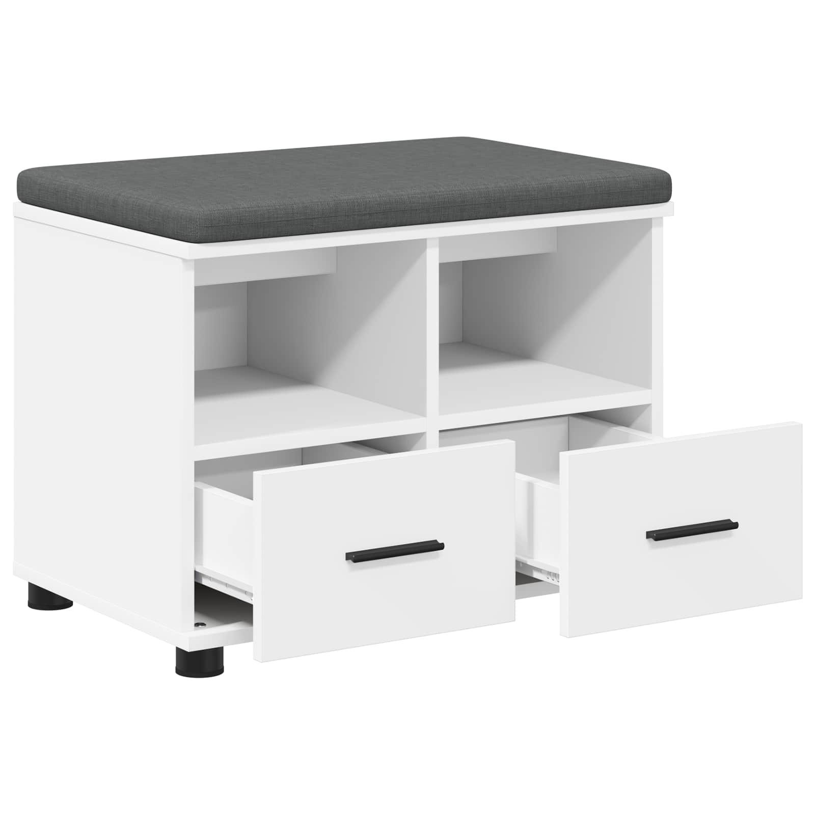 Flurbank Weiß 60 x 38 x 46 cm Holzwerkstoff und Stoff