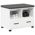 Flurbank Weiß 60 x 38 x 46 cm Holzwerkstoff und Stoff