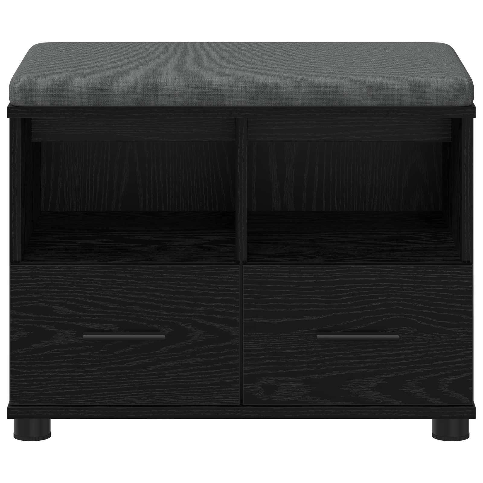 Flurbank mit Kissen mit Regal Schwarze Eiche 60 x 38 x 46 cm