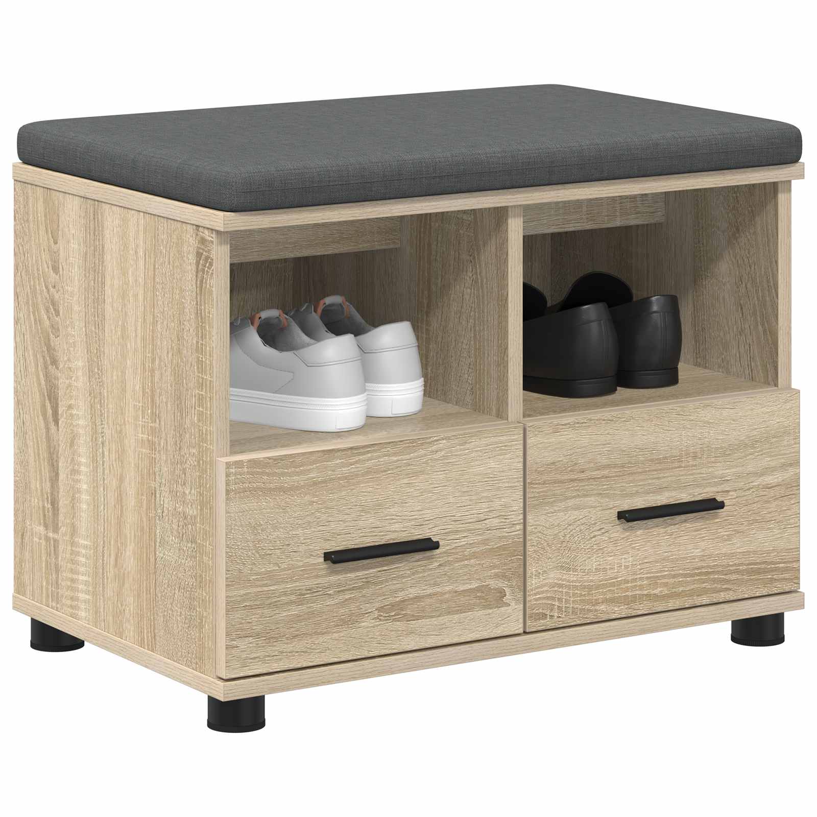 Flurbank mit Kissen mit Schubladen Sonoma-Eiche 60 x 38 x 46 cm