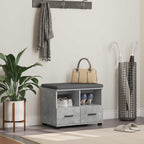 Flurbank mit Kissen mit Schubladen Betongrau 60 x 38 x 46 cm