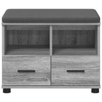 Flurbank mit Kissen mit Regal Graues Sonoma 60 x 38 x 46 cm