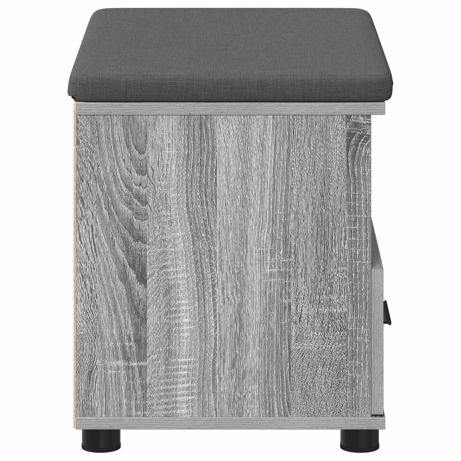 Flurbank mit Kissen mit Regal Graues Sonoma 60 x 38 x 46 cm