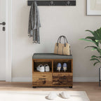 Flurbank mit Kissen mit Schubladen Altholz 60 x 38 x 46 cm