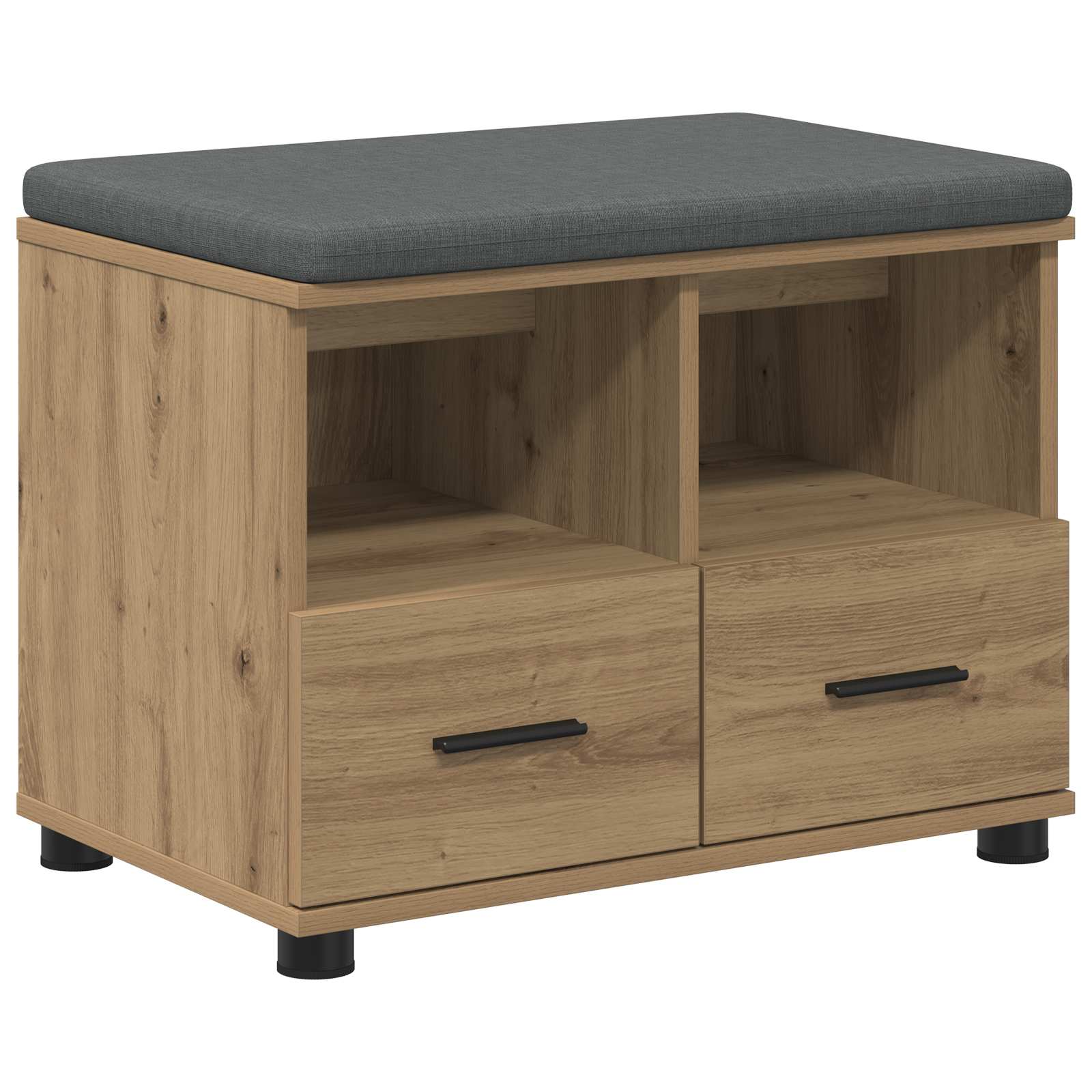 Flurbank mit Kissen mit Regal Artisan-Eiche 60 x 38 x 46 cm