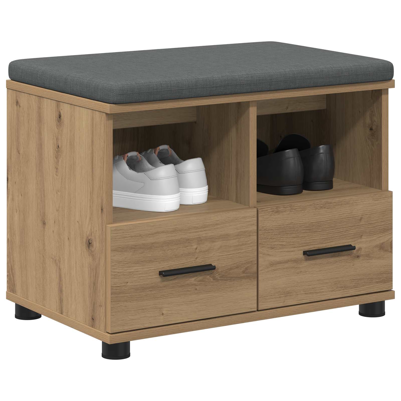 Flurbank mit Kissen mit Regal Artisan-Eiche 60 x 38 x 46 cm