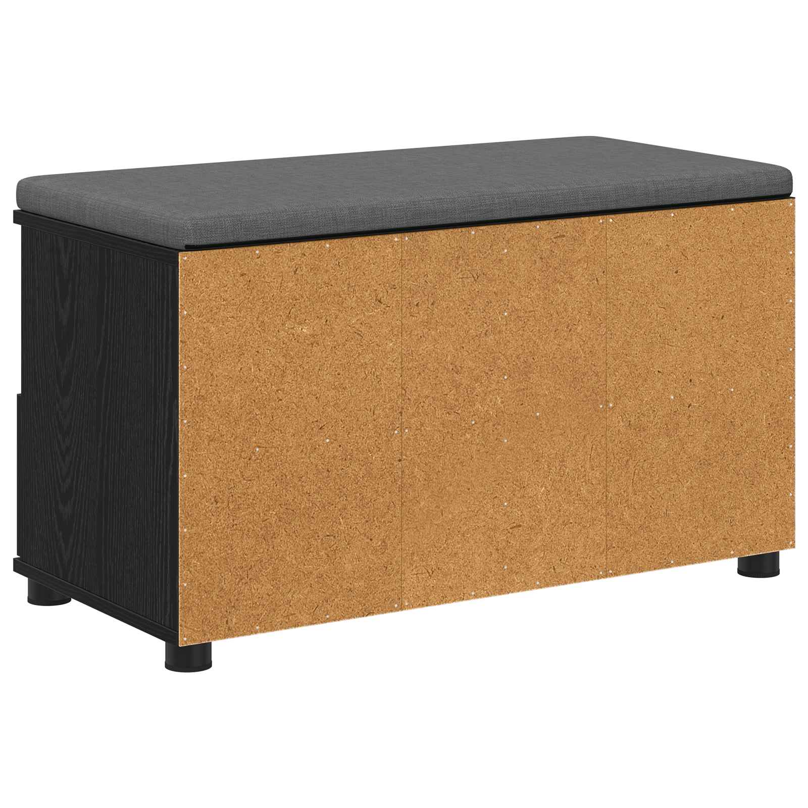 Flurbank mit Kissen mit Regal Schwarze Eiche 80 x 38 x 46 cm