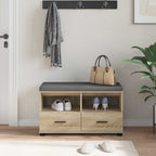 Flurbank mit Kissen mit Schubladen Sonoma-Eiche 80 x 38 x 46 cm